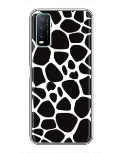 Чехол для Vivo Y20 с картинкой «Черно-белый жираф»
