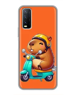 Чохол для Vivo Y20 з картинкою «Капібара на скутері» Чохол для Vivo Y20 з картинкою «Капібара на скутері»