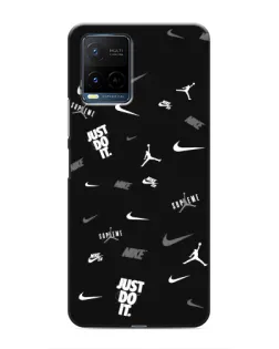 Чохол для Vivo Y21 / Y21s з картинкою «Nike Black Pattern»
