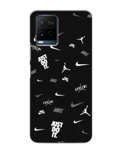 Чохол для Vivo Y21 / Y21s з картинкою «Nike Black Pattern» Чохол для Vivo Y21 / Y21s з картинкою «Nike Black Pattern»