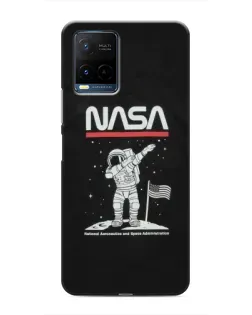 Чохол для Vivo Y21 / Y21s з картинкою «NASA — крокуємо по Місяцю»