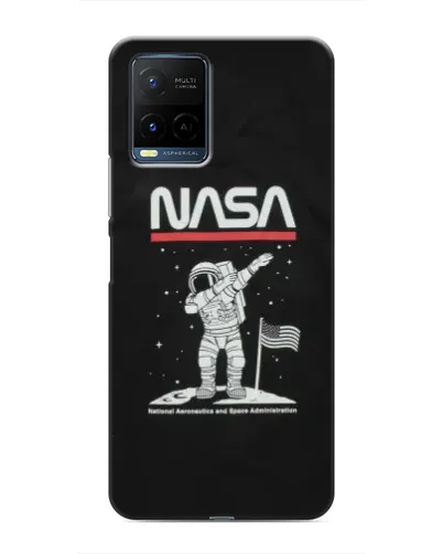 Чохол для Vivo Y21 / Y21s з картинкою «NASA — крокуємо по Місяцю»
