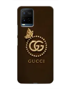 Чохол для Vivo Y21 / Y21s з картинкою «Gucci — золотий метелик»
