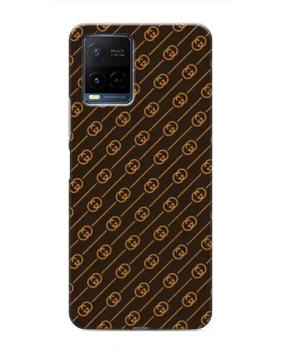 Чохол для Vivo Y21 / Y21s з картинкою «Gucci — золоті діагоналі»
