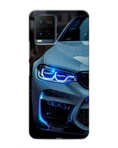 Чехол для Vivo Y21 / Y21s с картинкой «Взгляд BMW с синими фарами»