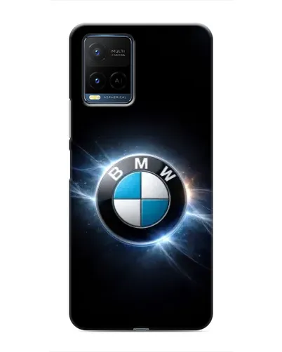 Чехол для Vivo Y21 / Y21s с картинкой «BMW — неоновое сияние»