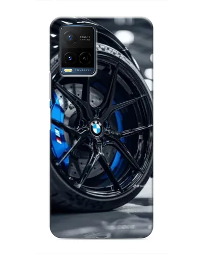Чехол для Vivo Y21 / Y21s с картинкой «Колесо BMW вблизи»