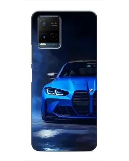 Чехол для Vivo Y21 / Y21s с картинкой «Голубая BMW M4»