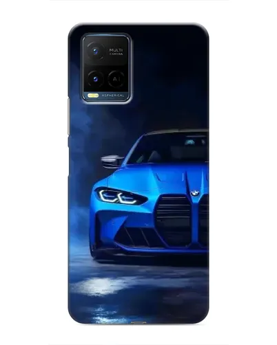 Чехол для Vivo Y21 / Y21s с картинкой «Голубая BMW M4»