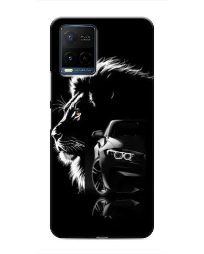 Чехол для Vivo Y21 / Y21s с картинкой «BMW и лев»