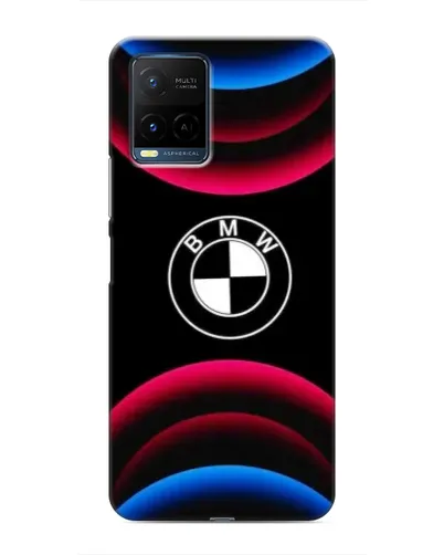 Чехол для Vivo Y21 / Y21s с картинкой «Логотип BMW и неоновые дуги»