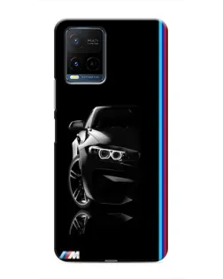 Чехол для Vivo Y21 / Y21s с картинкой «Силуэт BMW в темноте»