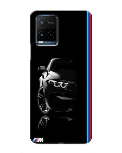 Чехол для Vivo Y21 / Y21s с картинкой «Силуэт BMW в темноте»