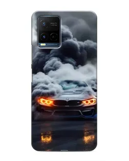 Чехол для Vivo Y21 / Y21s с картинкой «BMW в дыму»