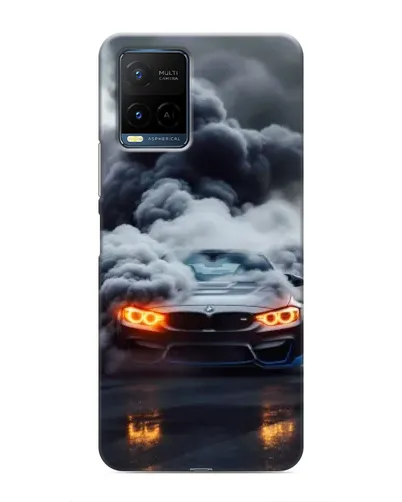 Чехол для Vivo Y21 / Y21s с картинкой «BMW в дыму»