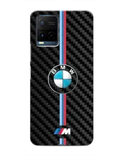 Чехол для Vivo Y21 / Y21s с картинкой «Эмблема BMW и карбон»