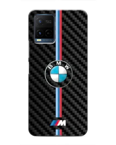 Чехол для Vivo Y21 / Y21s с картинкой «Эмблема BMW и карбон»