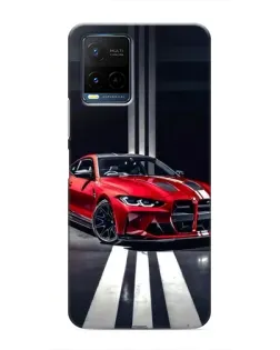 Чехол для Vivo Y21 / Y21s с картинкой «Красная BMW на дороге»