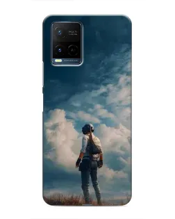 Чехол для Vivo Y21 / Y21s с картинкой «Герой PUBG на скале»