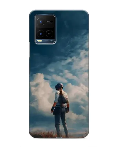 Чехол для Vivo Y21 / Y21s с картинкой «Герой PUBG на скале»