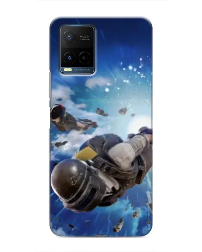Чехол для Vivo Y21 / Y21s с картинкой «Десант PUBG — прыжок»