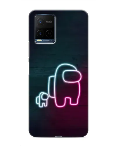 Чехол для Vivo Y21 / Y21s с картинкой «Among Us неон-арт»