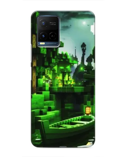 Чехол для Vivo Y21 / Y21s с картинкой «Minecraft лесной пейзаж»