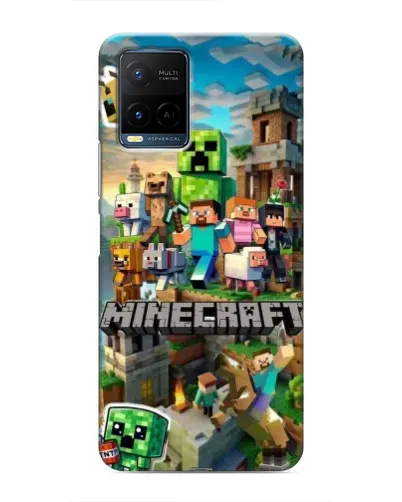 Чехол для Vivo Y21 / Y21s с картинкой «Замок Minecraft»