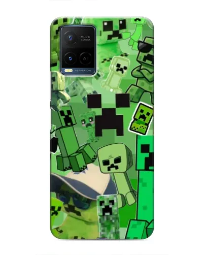 Чехол для Vivo Y21 / Y21s с картинкой «Криперы Minecraft»