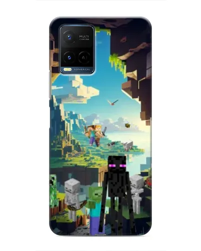 Чехол для Vivo Y21 / Y21s с картинкой «Эндермен в лесу»