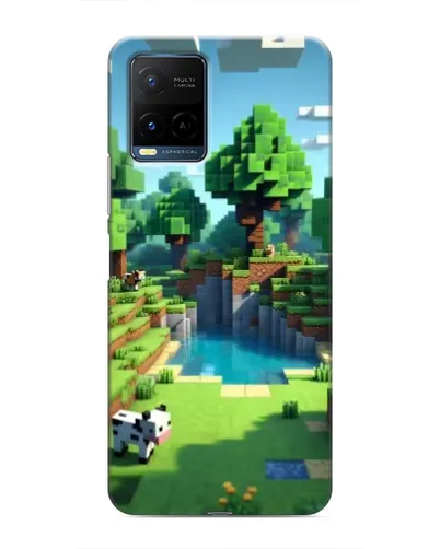 Чехол для Vivo Y21 / Y21s с картинкой «Minecraft летний день»