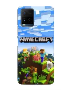 Чехол для Vivo Y21 / Y21s с картинкой «Minecraft классический мир»