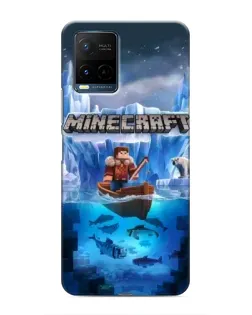 Чехол для Vivo Y21 / Y21s с картинкой «Minecraft ледяной мир»