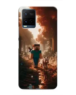 Чехол для Vivo Y21 / Y21s с картинкой «Стив в лесу»