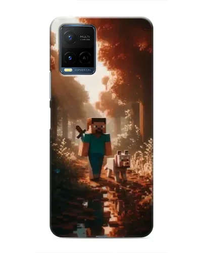 Чехол для Vivo Y21 / Y21s с картинкой «Стив в лесу»