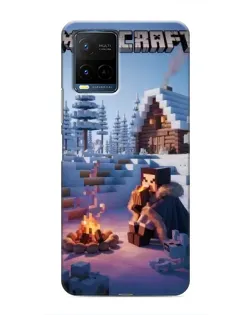 Чехол для Vivo Y21 / Y21s с картинкой «Зимний Minecraft»