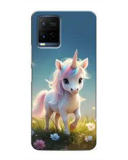 Чехол для Vivo Y21 / Y21s с картинкой «Единорог на поляне»