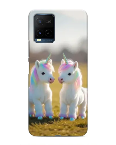 Чехол для Vivo Y21 / Y21s с картинкой «Пара единорогов»