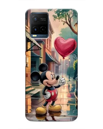Чехол для Vivo Y21 / Y21s с картинкой «Микки и шарик-сердце»