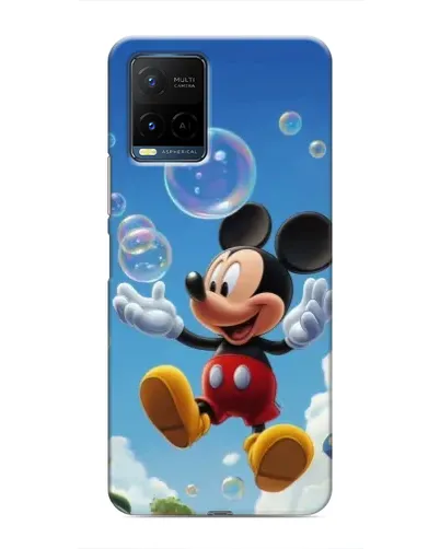 Чехол для Vivo Y21 / Y21s с картинкой «Mickey и мыльные пузыри»