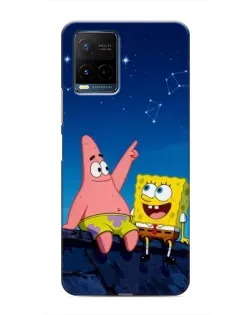Чехол для Vivo Y21 / Y21s с картинкой «Губка Боб и Патрик ночью»
