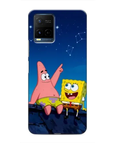Чехол для Vivo Y21 / Y21s с картинкой «Губка Боб и Патрик ночью» Чехол для Vivo Y21 / Y21s с картинкой «Губка Боб и Патрик ночью»