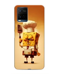 Чехол для Vivo Y21 / Y21s с картинкой «Губка Боб повар»