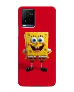 Чехол для Vivo Y21 / Y21s с картинкой «Спанч Боб на красном»