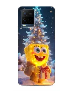 Чехол для Vivo Y21 / Y21s с картинкой «Рождественский Спанч Боб»