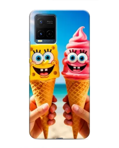 Чехол для Vivo Y21 / Y21s с картинкой «Спанч Боб мороженое» Чехол для Vivo Y21 / Y21s с картинкой «Спанч Боб мороженое»