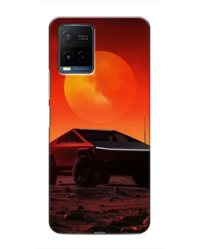 Чехол для Vivo Y21 / Y21s с картинкой «Cybertruck на Марсе»