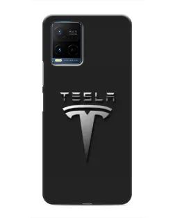 Чехол для Vivo Y21 / Y21s с картинкой «Стальной логотип Tesla»