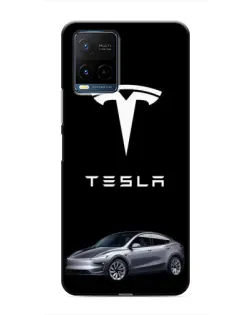 Чехол для Vivo Y21 / Y21s с картинкой «Tesla Model Y»