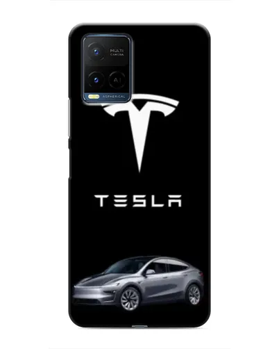 Чехол для Vivo Y21 / Y21s с картинкой «Tesla Model Y»